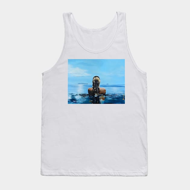 Cooling off on a hot Summer's Day - Original Artwork Tank Top by Krusty